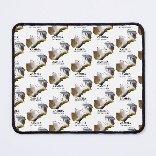 Item preview, Zambia Map Victoria Falls and Natural Wonder Art designed and sold by AbulailArt.