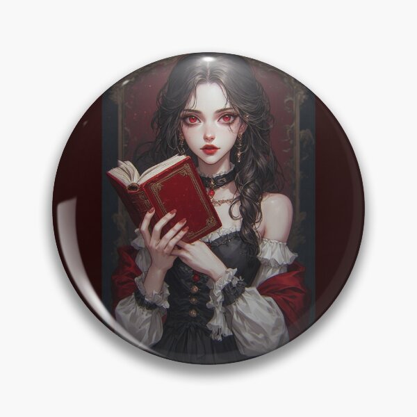 Item preview, Gothic vampire girl with a red book designed and sold by ArtsJulian.