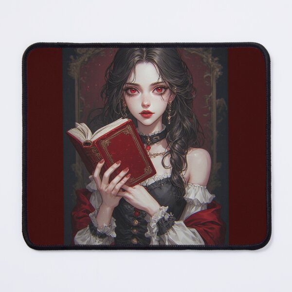 Item preview, Gothic vampire girl with a red book designed and sold by ArtsJulian.
