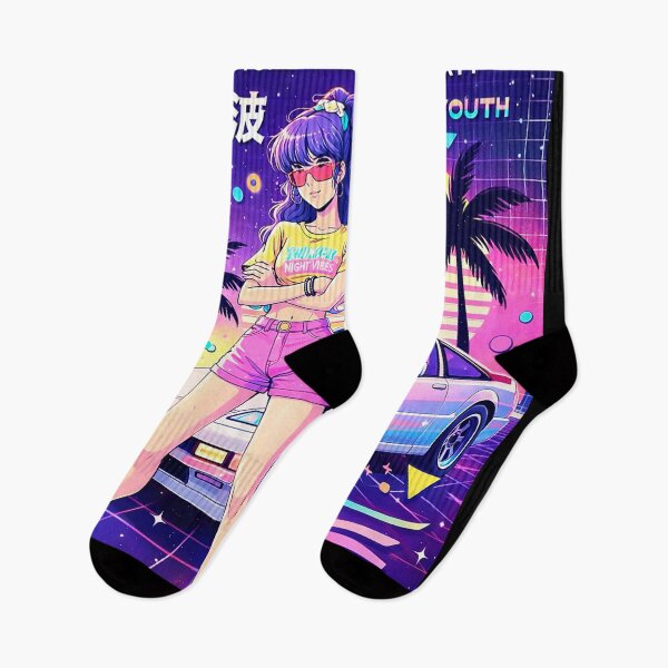 Item preview, 80s Anime Girl Vibes Classic Car Neon Night Aesthetic Retro Miami Style designed and sold by onlyanimevibes.