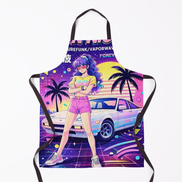 Item preview, 80s Anime Girl Vibes Classic Car Neon Night Aesthetic Retro Miami Style designed and sold by onlyanimevibes.