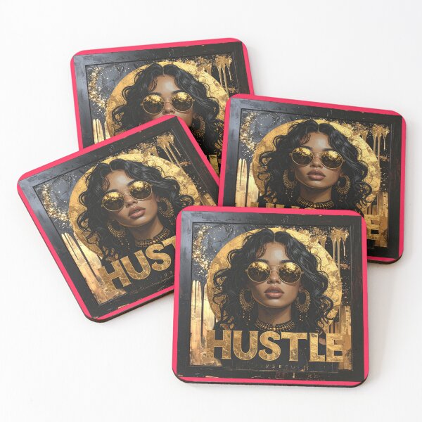 Item preview, Gold and Black Hustle Motivational Design  designed and sold by Teale-Studio.
