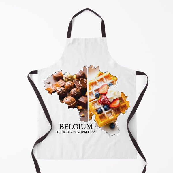 Item preview, Belgium Map Chocolate and Waffles Dessert Heritage Art designed and sold by AbulailArt.