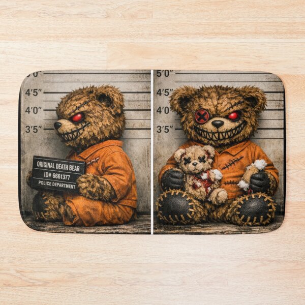Item preview, Original Death Bear In Police Photo Shot With Dead Teddy designed and sold by Gunnar Hermansen.