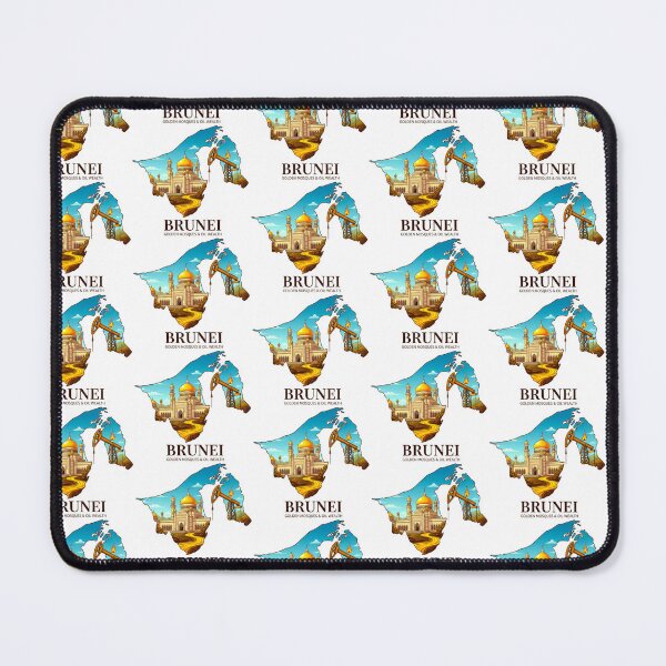 Item preview, Brunei Map Golden Mosques and Oil Wealth Heritage Art designed and sold by AbulailArt.