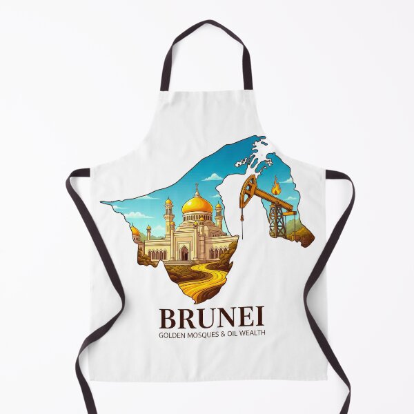 Item preview, Brunei Map Golden Mosques and Oil Wealth Heritage Art designed and sold by AbulailArt.