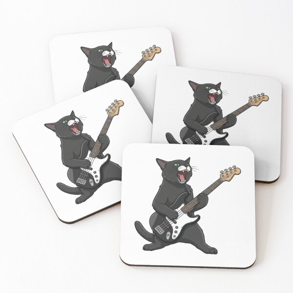 Item preview, Bass‑Playing Cat designed and sold by Analog Aura .