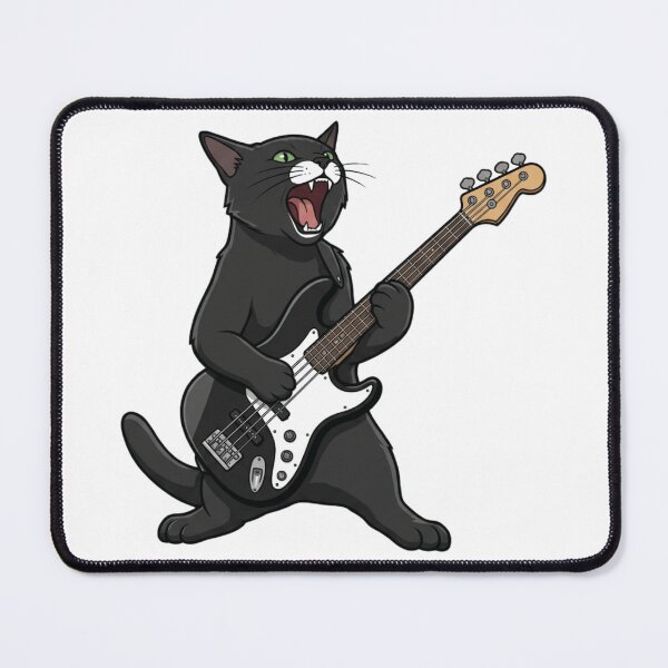 Item preview, Bass‑Playing Cat designed and sold by Analog Aura .