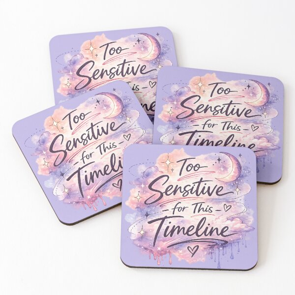 Item preview, Too Sensitive for This Timeline – Soft Aesthetic Watercolor Quote designed and sold by Nusha Creations.