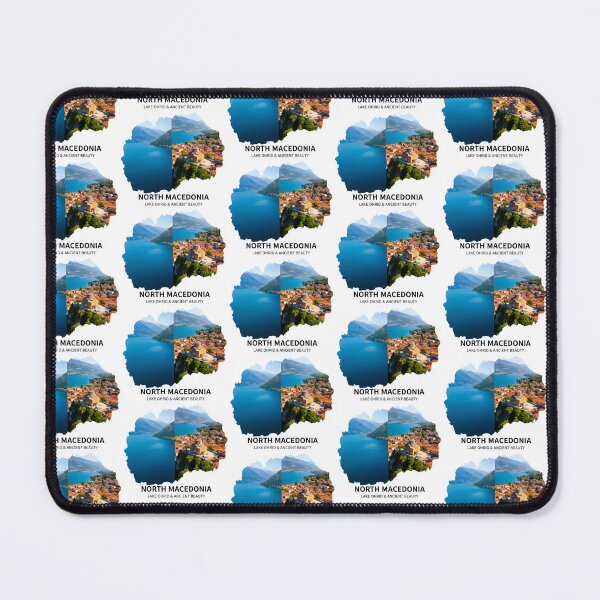 Item preview, North Macedonia Map Lake Ohrid and Ancient Beauty Art designed and sold by AbulailArt.