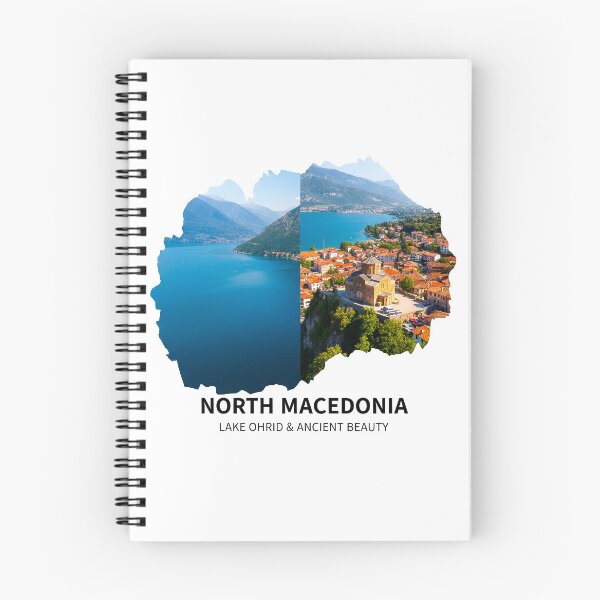 Item preview, North Macedonia Map Lake Ohrid and Ancient Beauty Art designed and sold by AbulailArt.