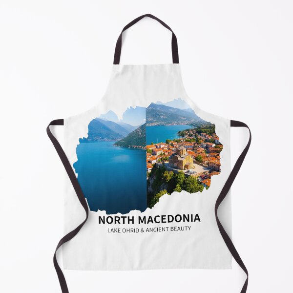 Item preview, North Macedonia Map Lake Ohrid and Ancient Beauty Art designed and sold by AbulailArt.