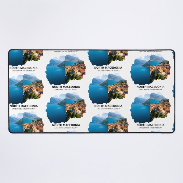 Item preview, North Macedonia Map Lake Ohrid and Ancient Beauty Art designed and sold by AbulailArt.