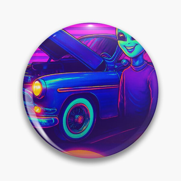 Item preview, Alien Mechanic at Sunset – Synthwave Classic designed and sold by LuxuryApparels.