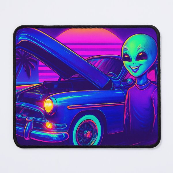 Item preview, Alien Mechanic at Sunset – Synthwave Classic designed and sold by LuxuryApparels.