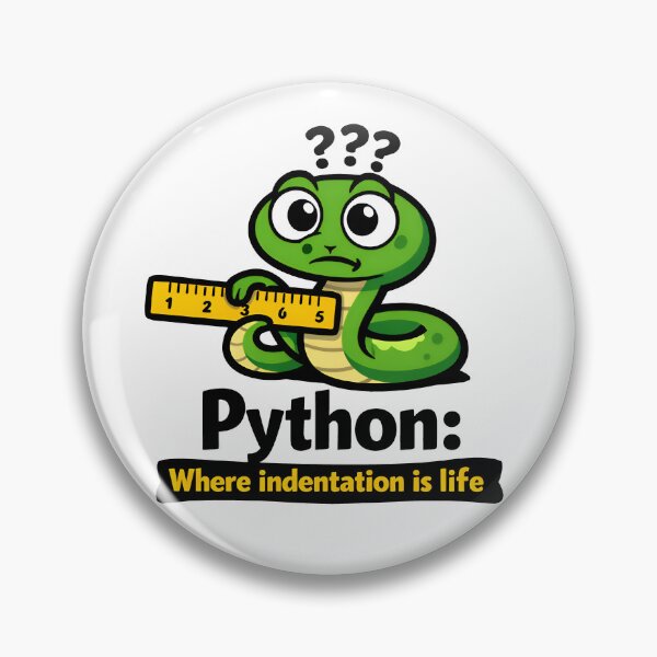 Item preview, Python Where Indentation Is Life Funny Coding Joke designed and sold by Zenith Design.
