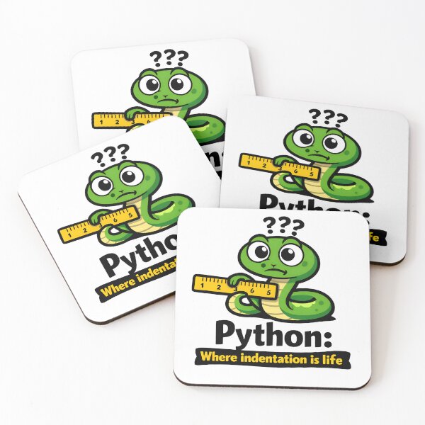 Item preview, Python Where Indentation Is Life Funny Coding Joke designed and sold by Zenith Design.