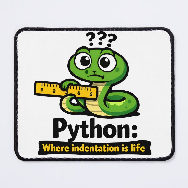 Item preview, Python Where Indentation Is Life Funny Coding Joke designed and sold by Zenith Design.