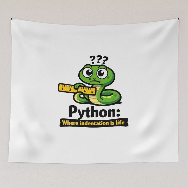 Item preview, Python Where Indentation Is Life Funny Coding Joke designed and sold by Zenith Design.