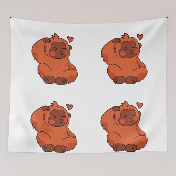 Item preview, Cute Monkey Blowing Kiss Cartoon designed and sold by 1234saad.