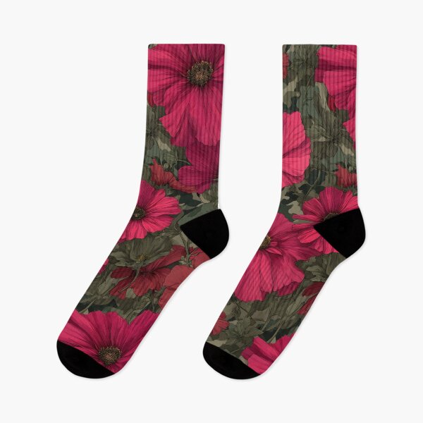 Item preview, Pink Poppy Camouflage Floral Artwork with Petals and Green Woodland Camouflage designed and sold by meganohm.