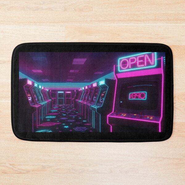 Item preview, Neon Vaporwave Retro Arcade Room with Space Carpet designed and sold by powersunlight.