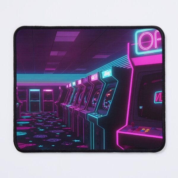 Item preview, Neon Vaporwave Retro Arcade Room with Space Carpet designed and sold by powersunlight.