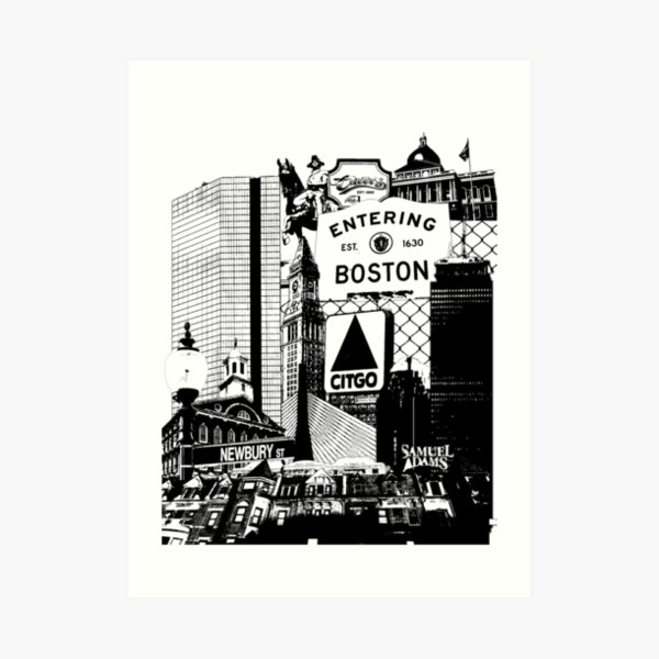 Boston scenes and sights collage Art Print