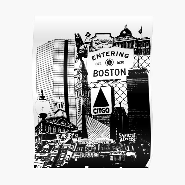 Boston scenes and sights collage Poster