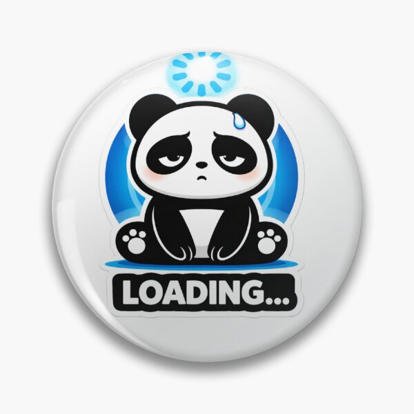 Item preview, Loading Panda Cute Sticker – Funny Social Energy Mood Design designed and sold by snaperos.