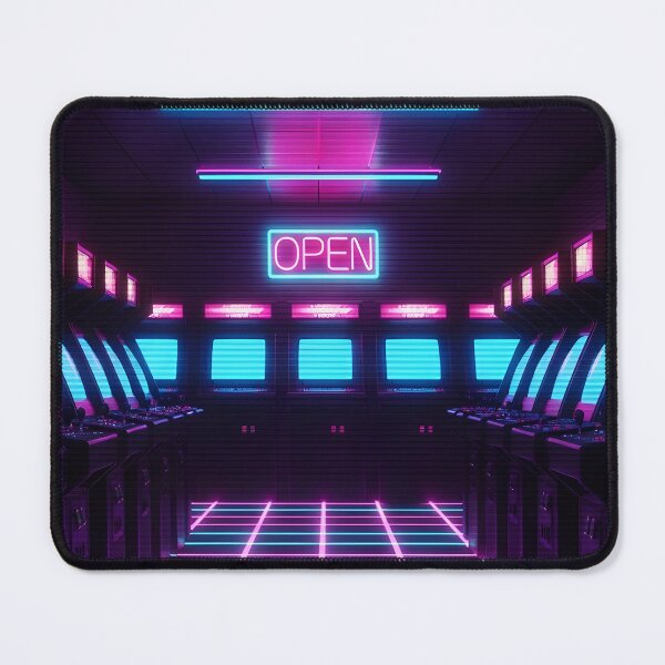 Item preview, Neon Vaporwave Retro Arcade Room with Space Carpet designed and sold by powersunlight.