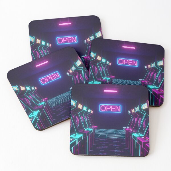 Item preview, Neon Vaporwave Retro Arcade Room with Space Carpet designed and sold by powersunlight.