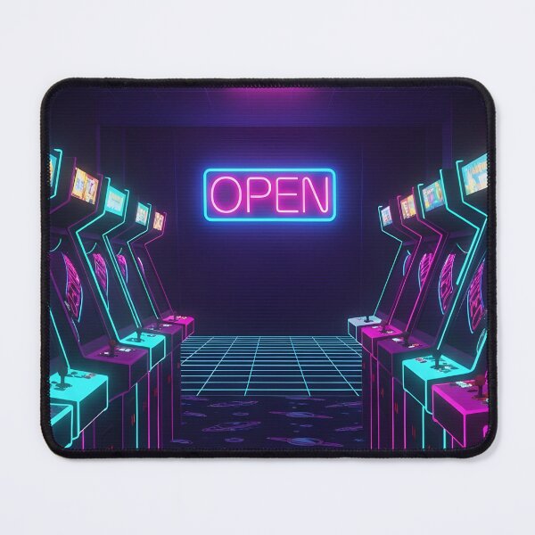 Item preview, Neon Vaporwave Retro Arcade Room with Space Carpet designed and sold by powersunlight.