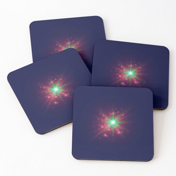 Item preview, Neon Starburst Glow - Emerald Green and Pink Radiant Light Star designed and sold by SolutionsArt.