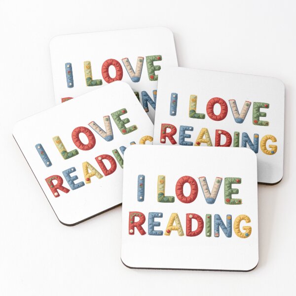 Item preview, I LOVE READING - IN COLORFUL FAUX LETTERING designed and sold by AlexOBrienArt.