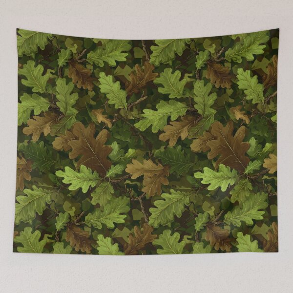 Item preview, Green and Brown Oak Leaf Camouflage Pattern with Woodland Forest Floor Natural Outdoor Design designed and sold by meganohm.