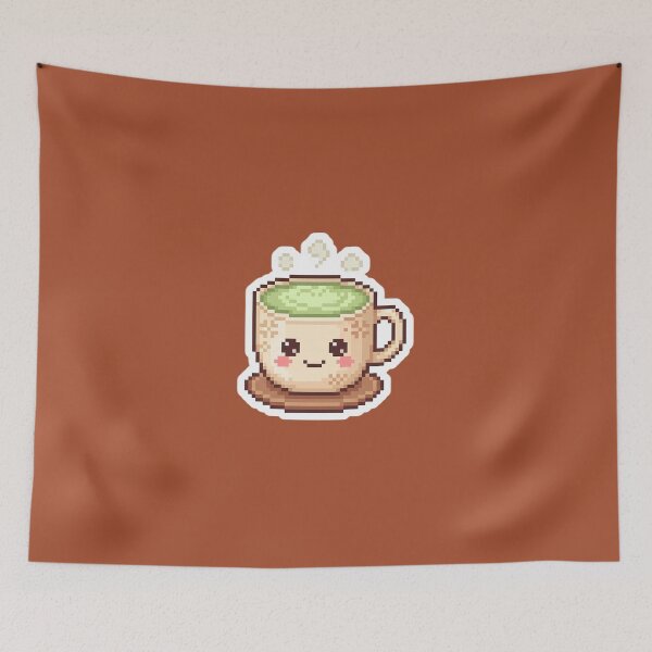 Item preview, Cute Kawaii Pixel Art Matcha Latte Cozy Drink designed and sold by PixelAlchemyHQ.