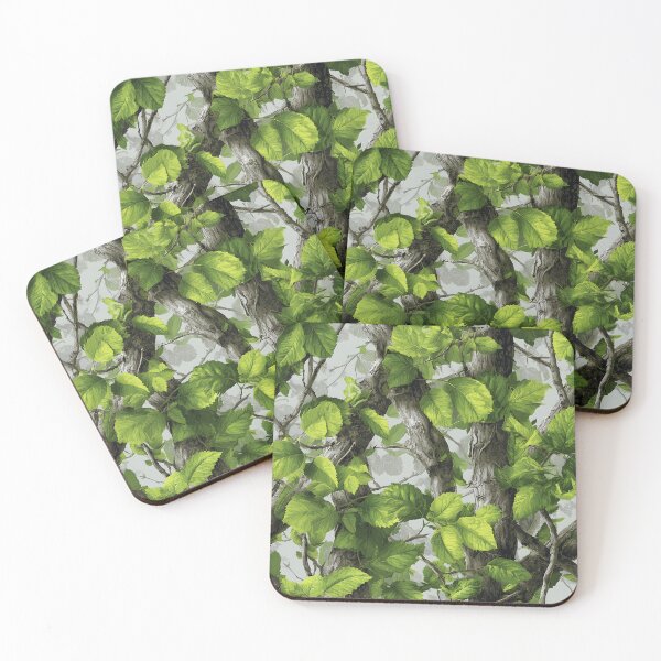 Item preview, Neon Green Birch Tree Camouflage Design with Bright Leaves and Realistic Woodland Forest Detail designed and sold by meganohm.