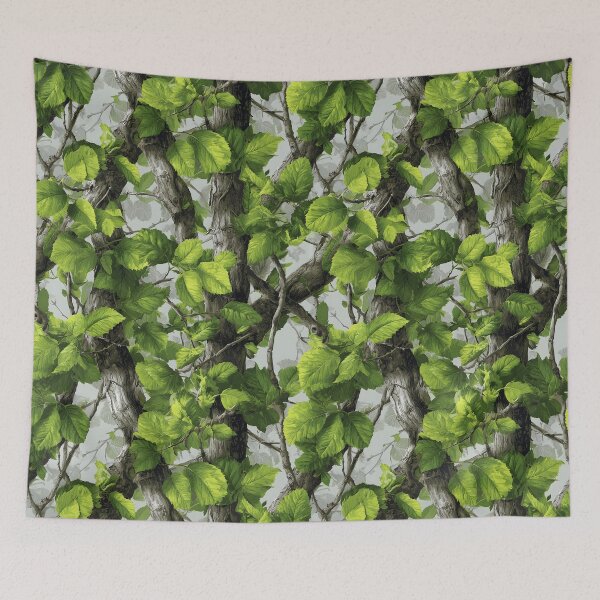 Item preview, Neon Green Birch Tree Camouflage Design with Bright Leaves and Realistic Woodland Forest Detail designed and sold by meganohm.