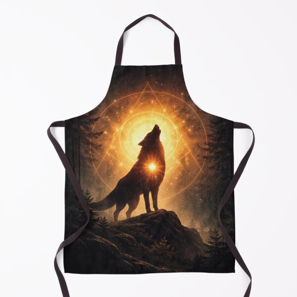 Item preview, Spiritual Wolf Guardian – Golden Sacred Light Forest Art designed and sold by GeoWild Designs.