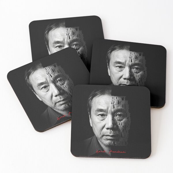 Item preview, Haruki Murakami Split Face Quote Poster designed and sold by Enea Kelo.