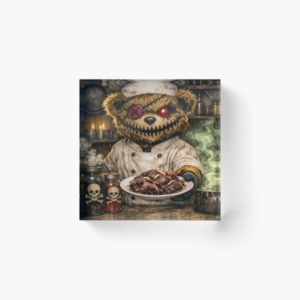 Item preview, Death Bear in Kitchen serving rotten meat with worms designed and sold by Gunnar Hermansen.