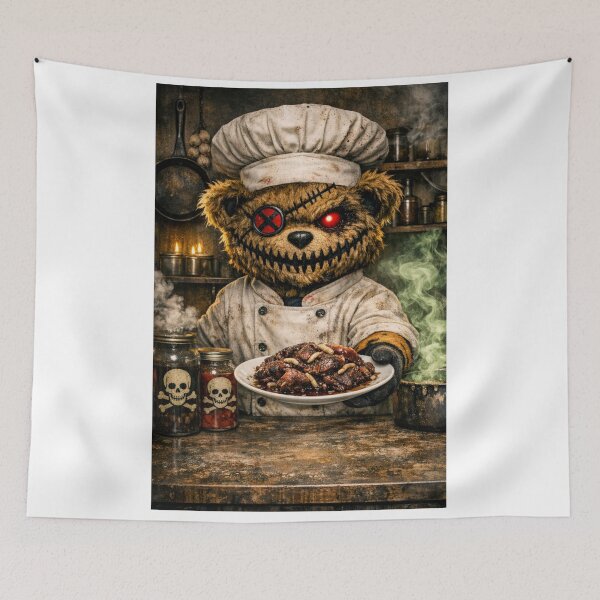 Item preview, Death Bear in Kitchen serving rotten meat with worms designed and sold by Gunnar Hermansen.