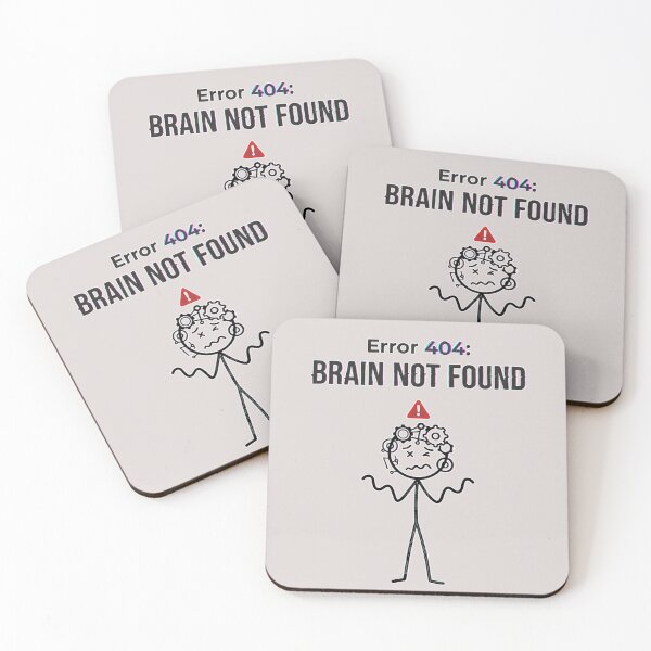 Item preview, Error 404 Brain Not Found Funny Glitch Meme Design | Overthinking Humor Aesthetic Minimalist Graphic designed and sold by MoonVibe-studio.