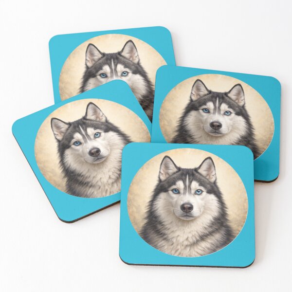 Item preview, Siberian Husky Arctic Focus – Realistic Dog Circle Art designed and sold by TheJoyfulPen.