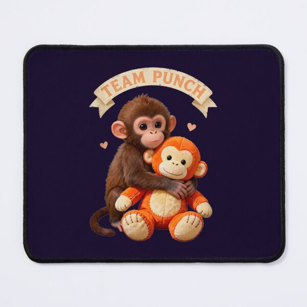 Item preview, Team Punch Lonely Baby Monkey Punch  Hugging A Plush Toy Monkey designed and sold by Trendsecne.