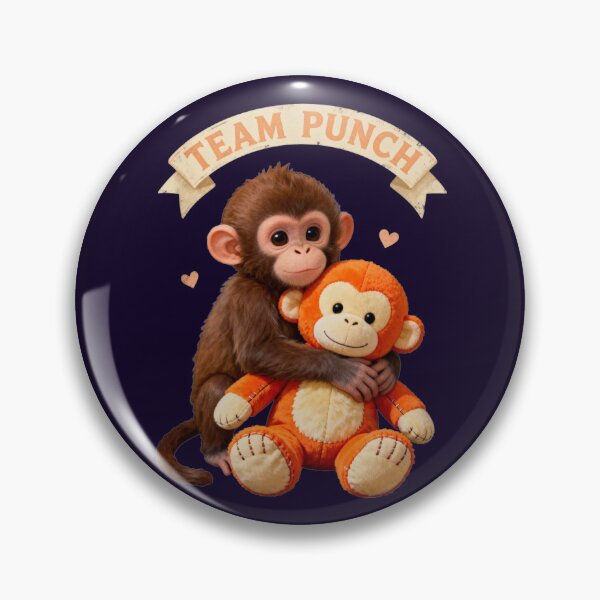 Item preview, Team Punch Lonely Baby Monkey Punch  Hugging A Plush Toy Monkey designed and sold by Trendsecne.