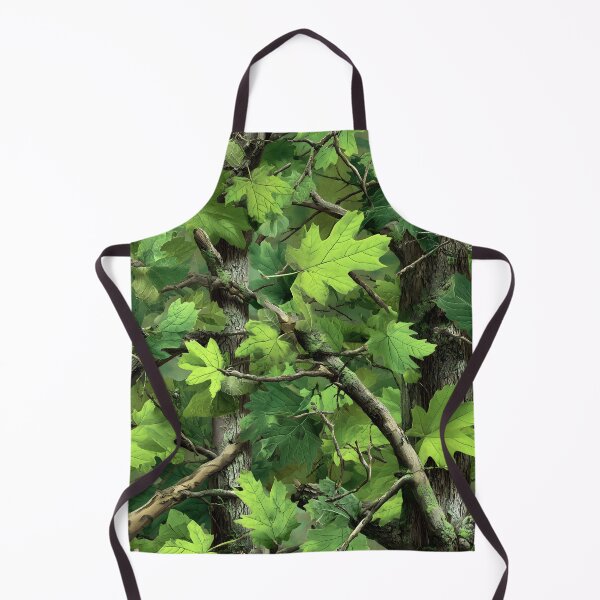 Item preview, Bright Neon Green Maple Leaf Camouflage Pattern with Forest Branches and Realistic Tree Trunks designed and sold by meganohm.
