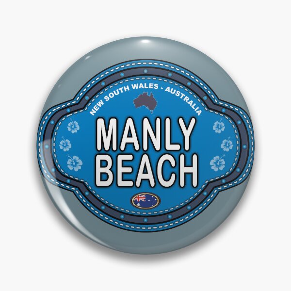 Item preview, Manly Beach Australia stitching effect emblem designed and sold by studioss76.