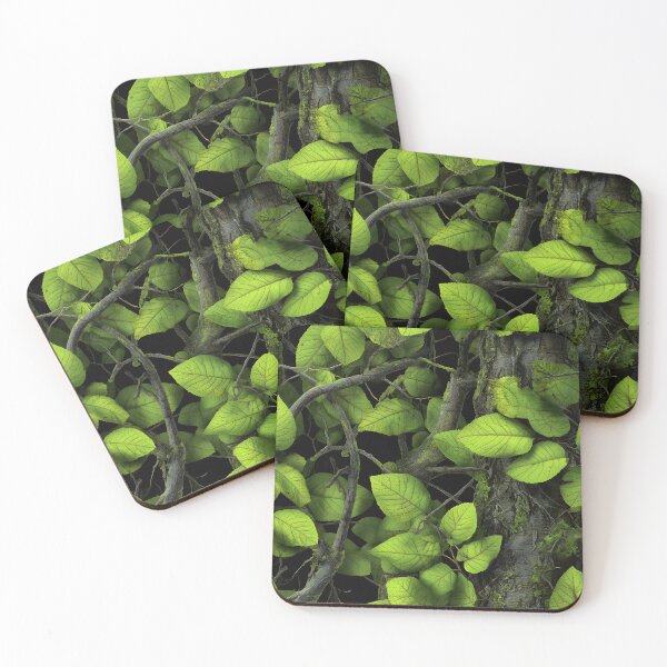 Item preview, Electric Neon Green Leaf Camouflage Artwork with Dark Woodland Background and Realistic Tree Detail designed and sold by meganohm.